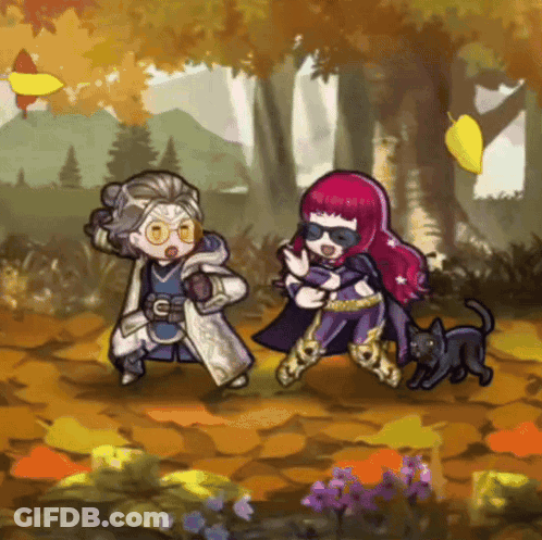 Man And Woman Walking Through Forest With Cat GIF