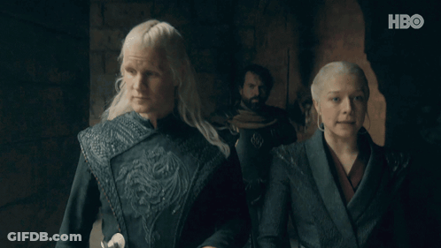 Man And Woman Walking With HBO Logo GIF