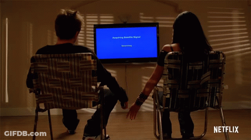 Man And Woman Watching Satellite Signal GIF