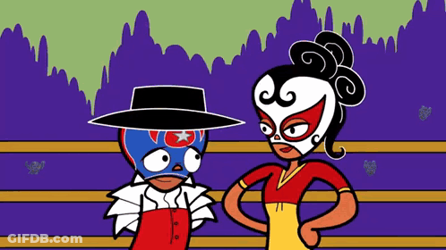Man And Woman Wearing Masks GIF