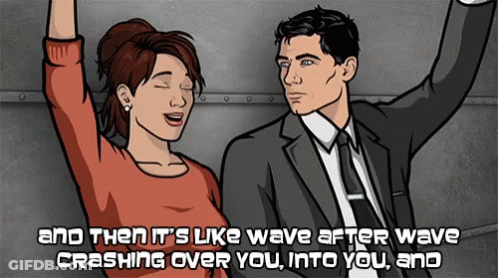 Man And Woman With And Then It's Like Wave After Wave Crashing Over You Into You GIF