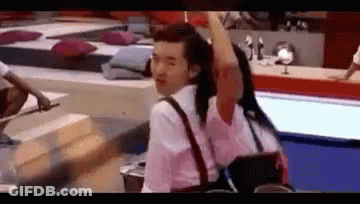Man And Woman With Arms Up GIF