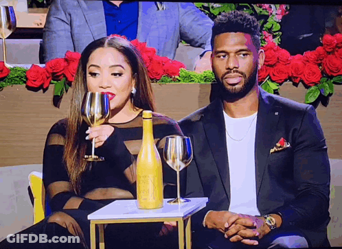 Man And Woman With Champagne GIF