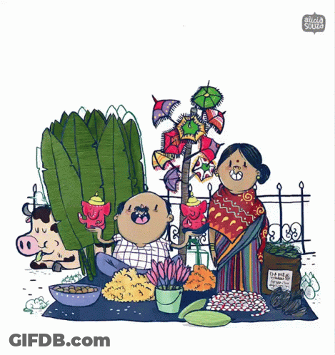 Man And Woman With Cow Saying Buzza Souza GIF