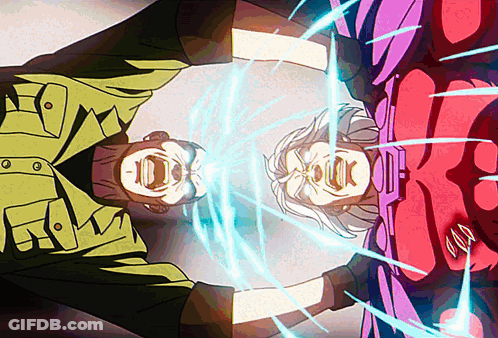 Man And Woman With D And K On Heads GIF