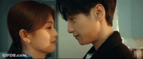 Man And Woman With Eyes Closed GIF