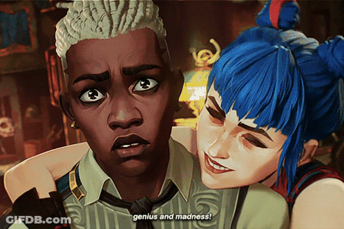 Man And Woman With Genius And Madness GIF