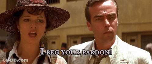 Man And Woman With I Beg Your Pardon GIF