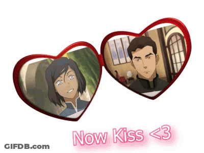 Man And Woman With Now Kiss <3 GIF