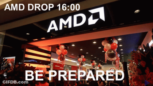 Man And Woman With Ryzen On Red Background GIF