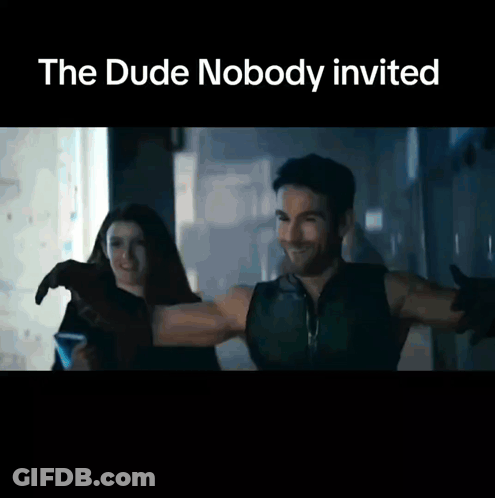 Man And Woman With The Dude Nobody Invited GIF