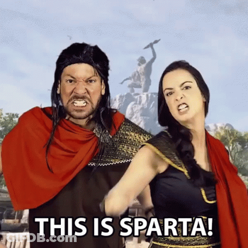 Man And Woman With This Is Sparta GIF
