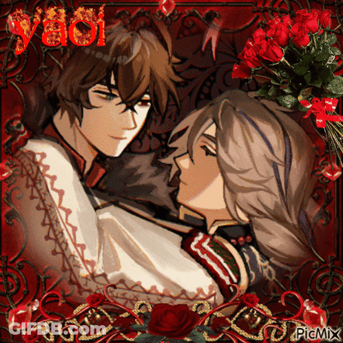 Man And Woman With Word Yaoi GIF