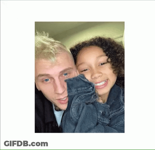 Man And Young Girl Posing For Picture GIF