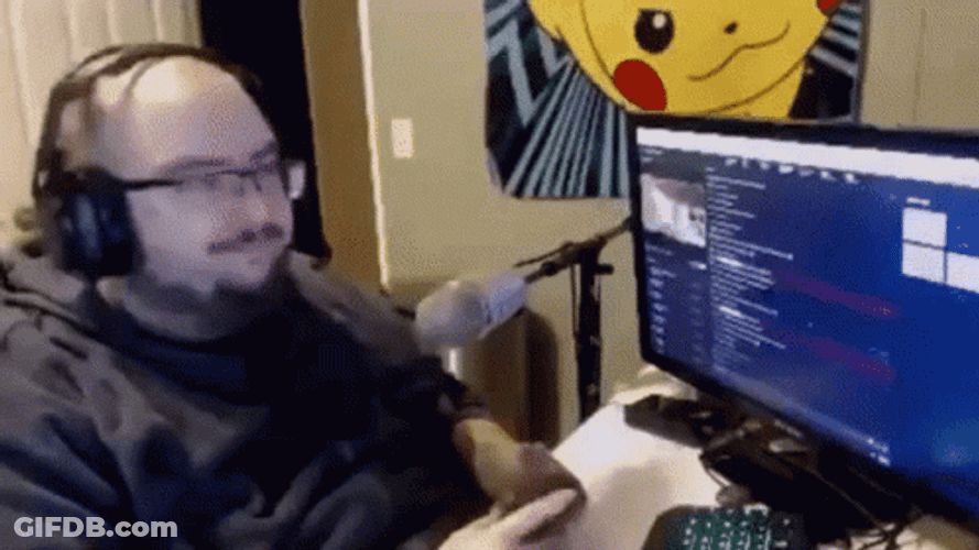 Man Angrily Throwing Computer GIF
