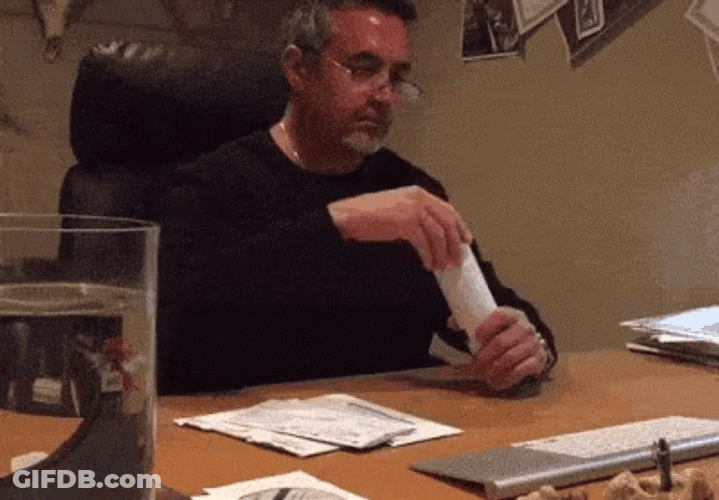Man Angry With Glitter Bomb GIF
