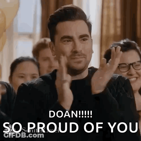 Man Applauding Group Saying Doan So Proud Of You GIF