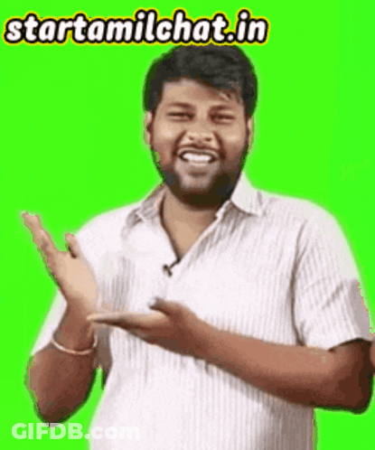 Man Applauding In Front Of Green Screen Starttamilchat.in GIF