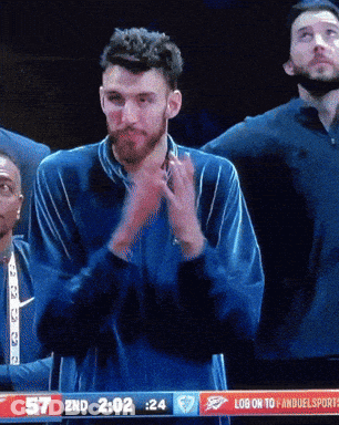 Man Applauds During Basketball Game GIF