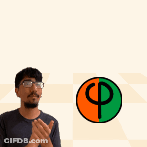 Man Applauds In Front Of Fireball Fibonacci Sign GIF