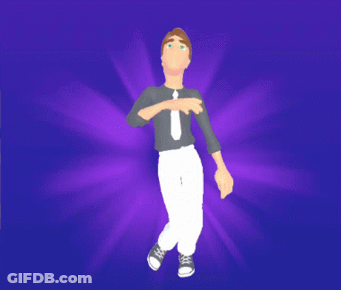 Man Arms Outstretched Purple Background GIF