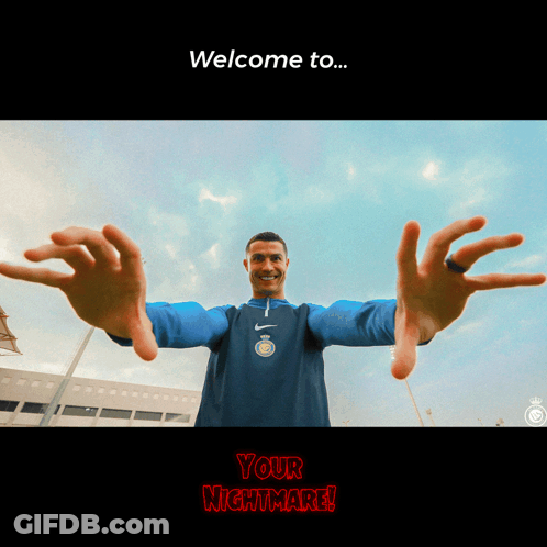 Man Arms Outstretched Welcome To Your Nightmare GIF