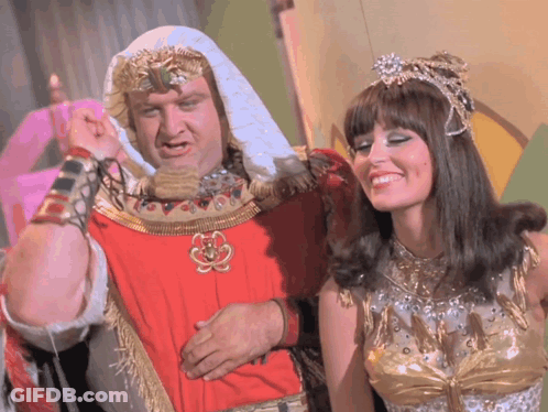 Man As Pharaoh And Woman As Goddess GIF
