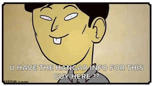 Man Asking About Hangar Info GIF