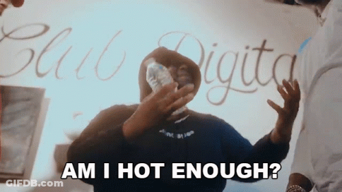 Man Asking Am I Hot Enough Holding Water GIF