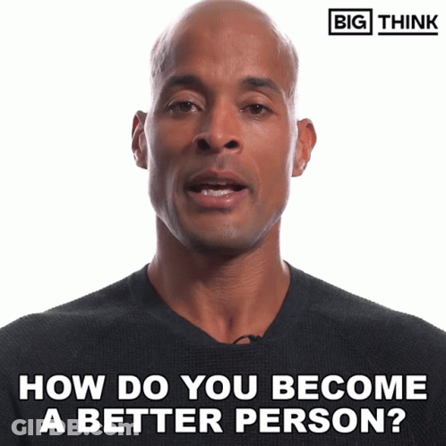 Man Asking How Do You Become A Better Person Think Logo GIF