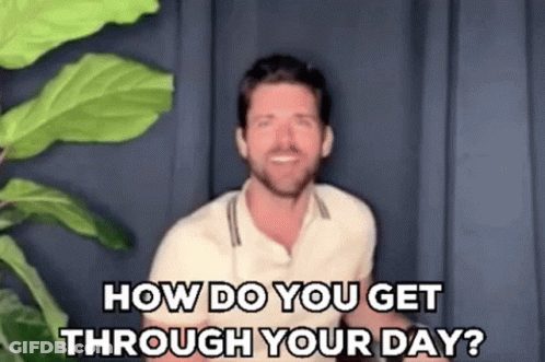Man Asking How Do You Get Through Your Day GIF