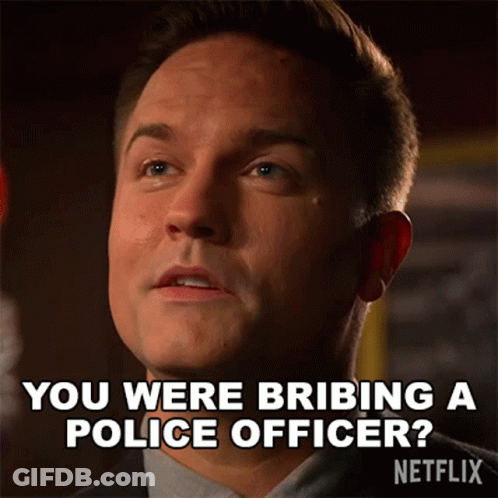 Man Asking If He Was Bribing Police Officer GIF