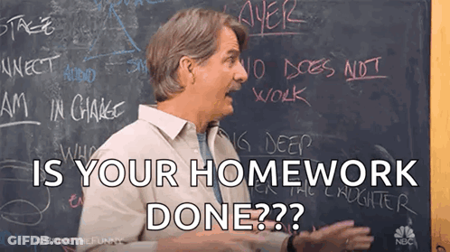 Man Asking If Homework Is Done At Blackboard GIF