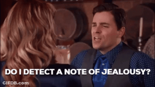 Man Asking Woman For Note Of Jealousy GIF
