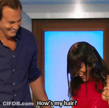 Man Asking Woman How 'S Her Hair GIF