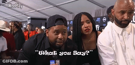 Man Asking Woman What She Says GIF