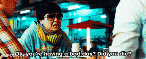 Man Asking Woman With Sunglasses Bad Day Did You Die GIF