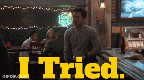 Man At Bar Saying I Tried GIF