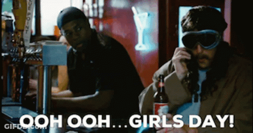 Man At Bar Talking On Phone Girls Day GIF