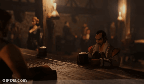 Man At Bar With Beer Mug GIF