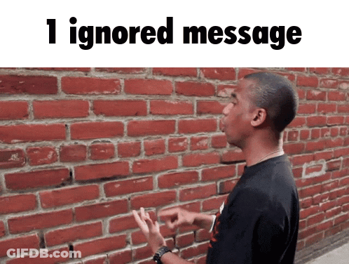 Man At Brick Wall 1 Ignored Message GIF