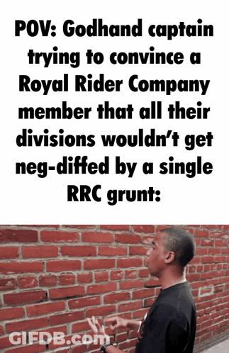 Man At Brick Wall POV Godhand Captain GIF