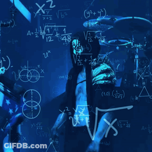 Man At Chalkboard With Math Equations GIF
