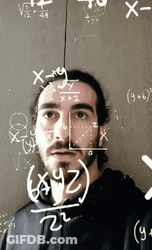 Man At Chalkboard With Math Equations GIF