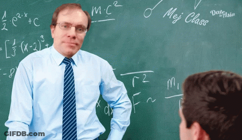 Man At Chalkboard With Word Dale GIF