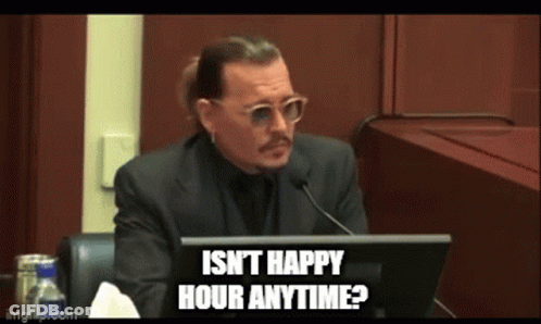Man At Computer: Isn't Happy Hour Anytime GIF