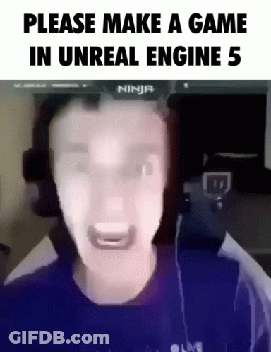 Man At Computer Please Make A Game In Unreal Engine 5 GIF