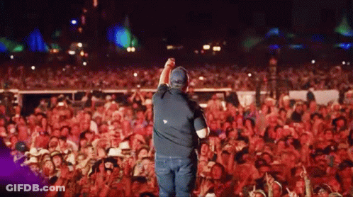Man At Concert Holding Microphone GIF