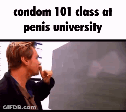 Man At Condom 101 Class At Penis University GIF