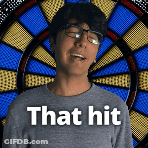 Man At Dart Board Saying That Hit GIF